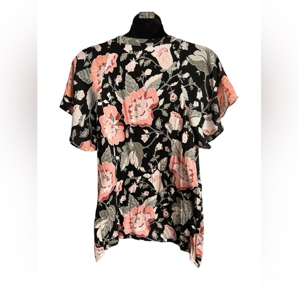 Loft floral blouse with flutter sleeve size medium - Picture 5 of 7